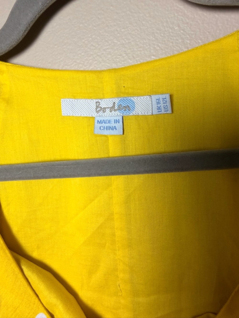 💛 Boden Yellow Polka Dot A-Line Dress Size US 12L Cotton Sleeveless EUC 💛 - Picture 6 of 8